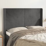  Uzglavlje s ušima tamnosivo 147x16x118/128 cm baršunasto | shoptok.hr