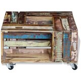  Stolić za kavu od masivnog obnovljenog drva 70 x 70 x 35 cm | shoptok.hr