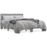 Maison Chic Posteljni okvir - Dvoposteljna postelja - Zakonska postelja siva sonoma 140x190 cm inž. les in kovina-J15198, (21763621) Cene