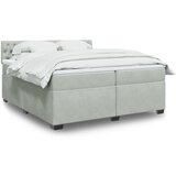 vidaXL Box spring postelja z vzmetnico svetlo siva 200x200 cm žamet Cene