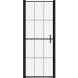  Vrata za tuš od kaljenog stakla 91 x 195 cm crna | shoptok.hr
