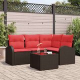  Vrtna sedežna garnitura 5 pcs Rjava poli ratan, (5000142755) | Shoptok.si
