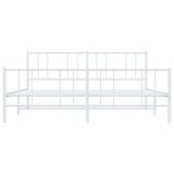  Metalni okvir kreveta uzglavlje i podnožje bijeli 200x200 cm | Eponuda.ba
