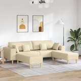  Tkaninska sofa s jastukom 3 pcs Krema 208 cm tkanina Cijene