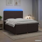  Boxspring krevet s madracem Tamno smeđa 200 x 200 cm Tkanina | shoptok.hr