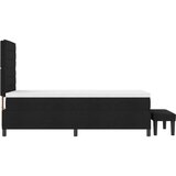 Box Spring krevet s madracem i klupom crni 80x200 cm tkanina | shoptok.hr