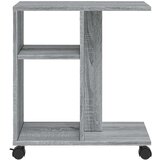 vidaXL Stranska mizica s kolesi siva sonoma 50x30x55 cm inžen. les | Shoptok.si