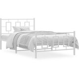  The Living Store Kovinski posteljni okvir z vzglavjem in vznožjem bel 107x203 cm - Posteljni Okvir, (21497982) | Shoptok.si