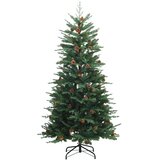  Umjetno božićno drvce s nogom 150 cm 150 LED lampica - Zelena 150 cm s LED žaruljama i zlatnim kuglicama | shoptok.hr