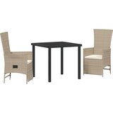 vidaXL set za objedovanje u vrtu s jastučićima bež poly rattan | shoptok.hr