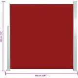 vidaXL Zložljiva stranska tenda za teraso 140x300 cm rdeča | Shoptok.si