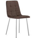 KARA stolica - tamnosmeđi baršun / kromirane noge x 1 | shoptok.hr