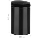 vidaXL Automatska kanta za otpad sa senzorom 30 L ugljični čelik crna | shoptok.hr