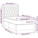  Box spring postelja z vzmetnico LED temno siva 90x190 cm blago, (20789272) | Shoptok.si