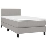  Box spring postelja z vzmetnico svetlo siva 80x200 cm blago, (20724530) | Shoptok.si