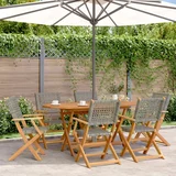 vidaXL Zložljivi vrtni stoli 6 kosov siv poli ratan in trden les