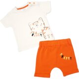 HAJDI BABY Komplet za bebe, Majica i šorts, Narandžasto-beli Cene
