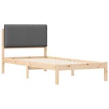  Posteljni okvir z oblazinjenim vzglavjem Temno siva 75 x 190 cm, (5000101539) | Shoptok.si