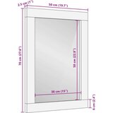 vidaXL Kopalniško ogledalo 50x70x2,5 cm trden mangov les in steklo | Shoptok.si