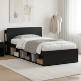  Okvir kreveta s pohranom Crna 90 x 190 cm Konstruirano drvo | shoptok.hr