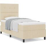 Box Spring postelja z vzmetnico kremne barve enojna tkanina, (22081268) | Shoptok.si