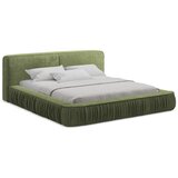 Makamii Zelena oblazinjena zakonska postelja z odlagalnim prostorom z rešetko 160x200 cm Keoni - | Shoptok.si