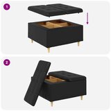  Shranjevalna tabureta Črna 80 x 80 x 45 cm Umetna koža, (5000208404) | Shoptok.si