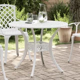  Vrtni stol bijeli Ø90x75 cm od lijevanog aluminija