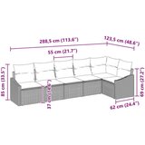  vrtni kavč set Set 6 Bež Ratan, Poliester Zunanji kavč Moderni, (22064973) | Shoptok.si