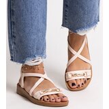 Gemre Beige sandals with a golden buckle Pamphila | Shoptok.si