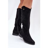 S. BARSKI Flat Heeled Boots With Perforated Pattern Black S.Barski | Shoptok.si