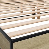  Okvir za krevet boja hrasta 160x200 cm konstruiran drvo i metal | shoptok.hr