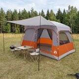  Obiteljski šator Siva i narančasta 380 x 260 x 190 cm Poliester | shoptok.hr