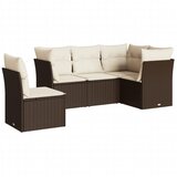  5-dijelni set vrtnih sofa s jastucima poliratan smeđi | shoptok.hr