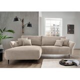 P & B KOTNA SEDEŽNA GARNITURA, rebrasti žamet barve kapučina | Shoptok.si