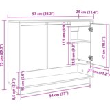 vidaXL Strani šal s polico z vrati Star les 97 x 29 x 75 cm Konstruiran les | Shoptok.si