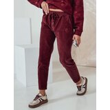 DStreet Spodnie damskie oversize VELVITO sztruksowe bordowe Cene