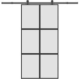 vidaXL Drsna vrata z opremo 102,5x205 cm kaljeno steklo in aluminij | Shoptok.si