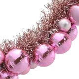 vidaXL Božična kroglica in girlanda Roza 186 cm Polistiren | Shoptok.si