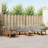  Set vanjskih sofa 11 kom. Prirodna i svijetlo siva | shoptok.hr