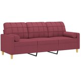  Trosjed s ukrasnim jastucima boja vina 180 cm od tkanine | shoptok.hr