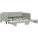  Dnevni krevet na razvlačenje svjetlosivi 100x190 cm baršunasti | shoptok.hr