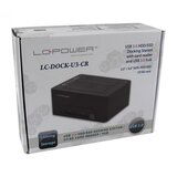 LC Power LC-DOCK-U3-CR, External dock for 2x2.5/3.5 SATA HDD/SSD with Card reader and USB3.0 hub, USB3.0 | ePonuda.com