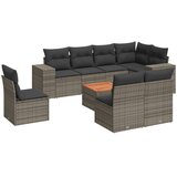  9-dijelni set vrtnih sofa od poliratana s jastucima sivi | shoptok.hr
