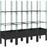  Vrtna sadilica s rešetkom crna 160 x 40 x 142,5 cm PP | Eponuda.com