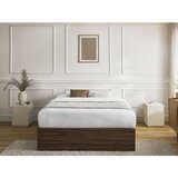 Bobochic Paris Tamno smeđi bračni krevet od iverice u dekoru breze s prostorom za odlaganje/bez uzglavlja s podnicom 180x200 cm Mara – | shoptok.hr