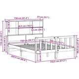 vidaXL Knjižna postelja brez vzmetnice vošč. rjava 150x200 cm borovina | Shoptok.si
