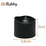 Ruhhy LED čajne svijeće s efektom plamena, 12 kom, crne | shoptok.hr