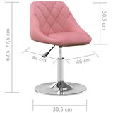 Okretne blagovaonske stolice 2 kom ružičaste baršunaste | shoptok.hr