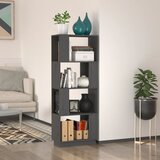  The Living Store Knjižna omara/pregrada siva 51x25x132 cm trdna borovina - Knjižna Omara, (21431426) Cene